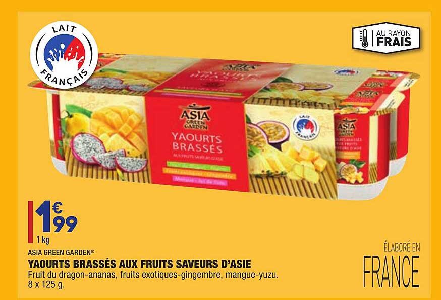 yaourts brassés aux fruits saveurs d'asie asia green garden