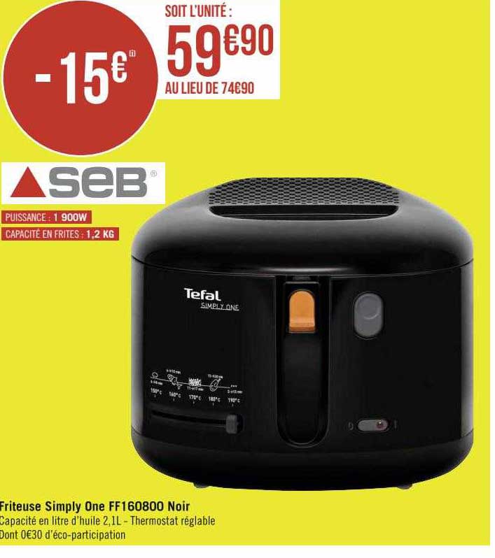 friteuse simply one ff160800 noir seb