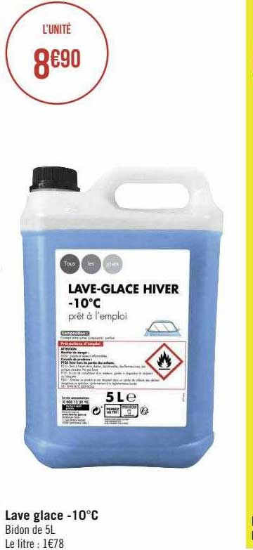 lave glace -10°c