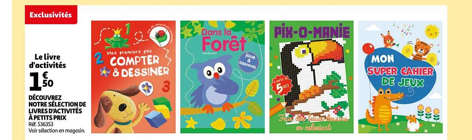 livres d'activités à petits prix