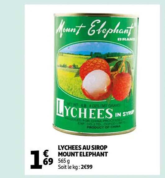 lychées eau sirop mount éléphant