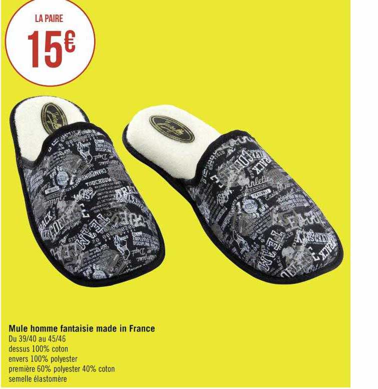 mule homme fantaisie made in france