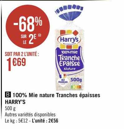 100% mie nature tranches épaisses harry's