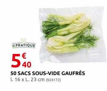 50 sacs sous-vide gaufrés le pratique