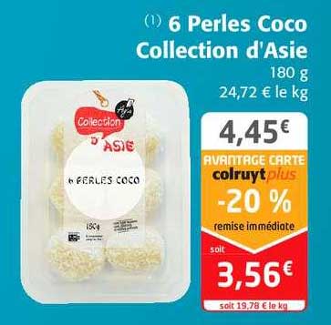 6 perles coco collection d'asie