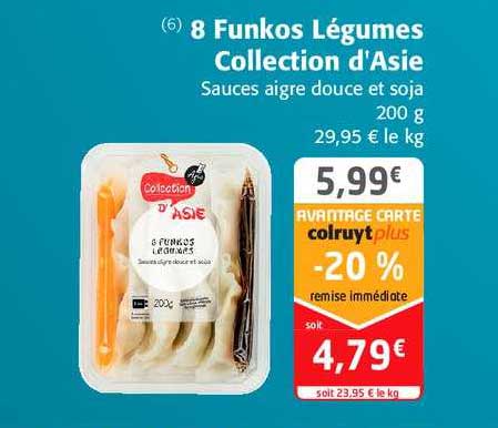 8 funkos légumes collection d'Asie