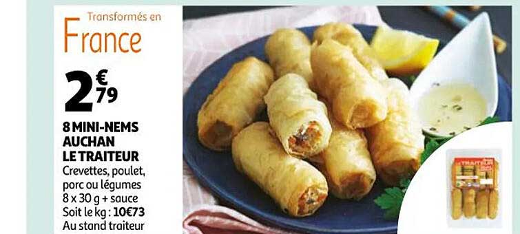 8 mini-nems auchan le traiteur