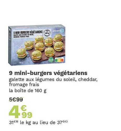 9 mini-burgers végétariens