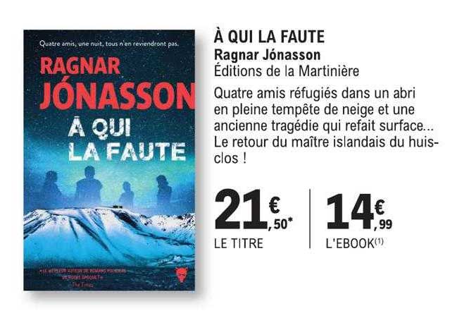 à qui la faute - ragnar jónasson