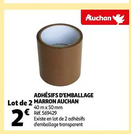 adhésifs d'emballage marron auchan
