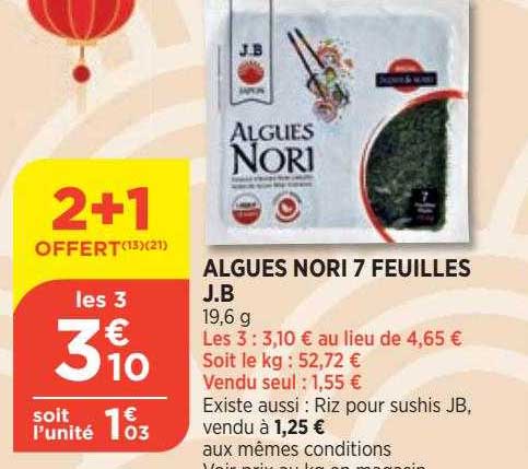 algues nori 7 feuilles j.b.