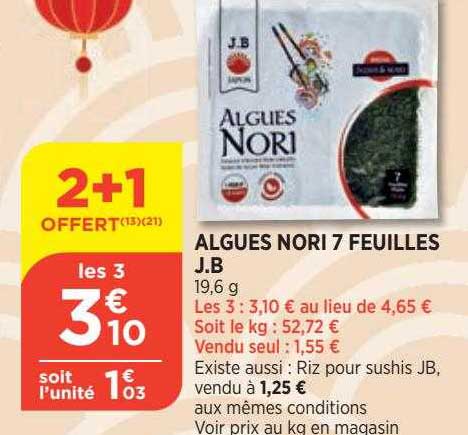 algues nori 7 feuilles j.b