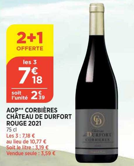aop corbières château de durfort rouge 2021