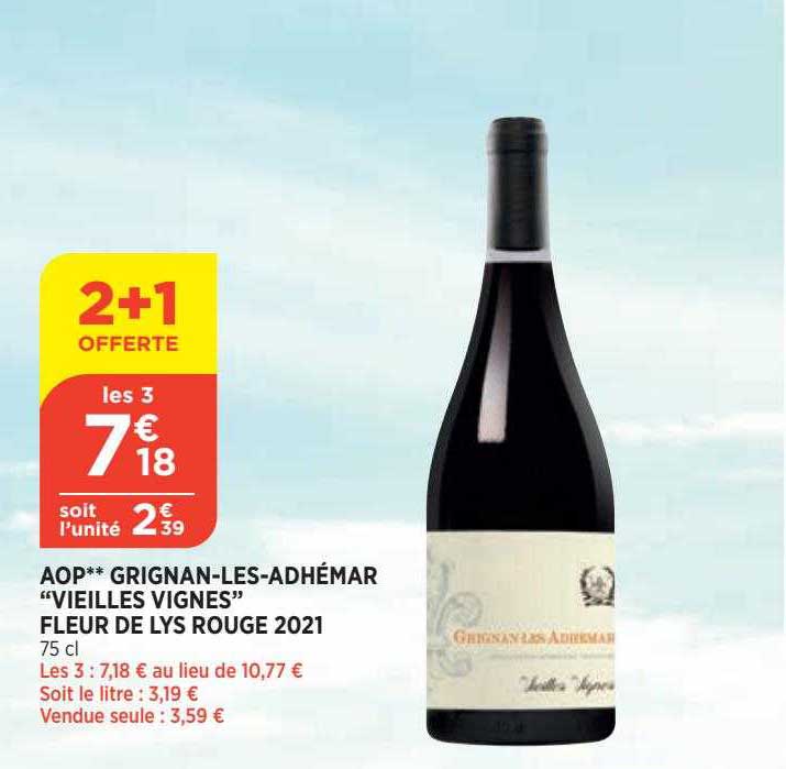 aop grignan-les-adhémar "vieilles vignes" fleur de lys rouge 2021
