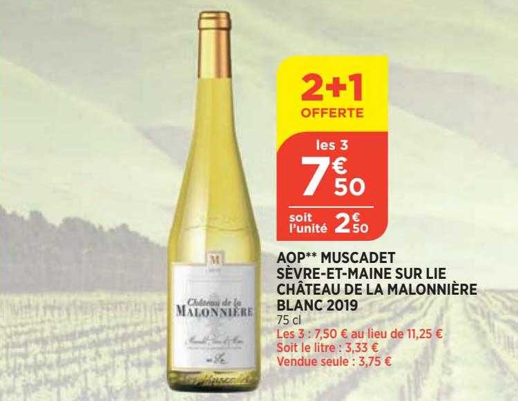 aop muscadet sèvre-et-maine sur lie château de la malonnière blanc 2019