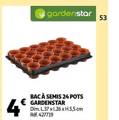 bac à semis 24 pots gardenstar