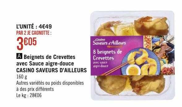 beignets de crevettes avec sauce aigre-douce casino saveurs d'ailleurs