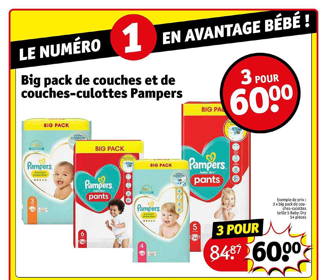 big pack de couches et de couches-culottes pampers