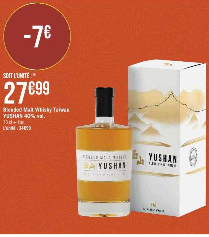 blended malt whisky taiwan yushan 40% vol.