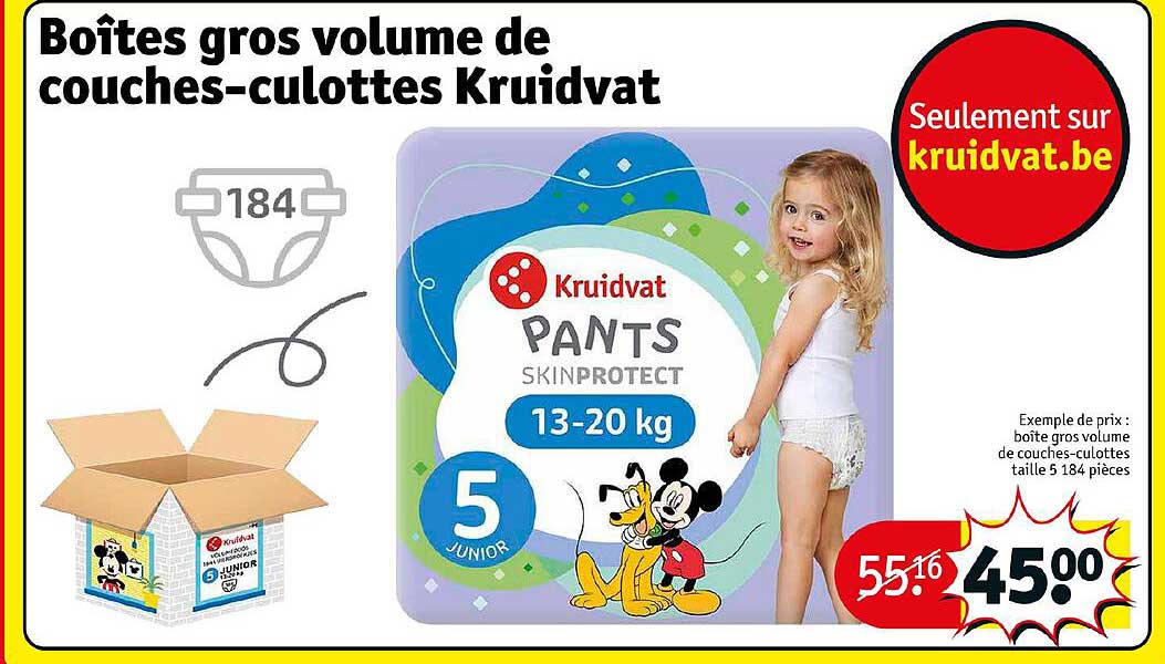 boîtes gros volume de couches-culottes kruidvat