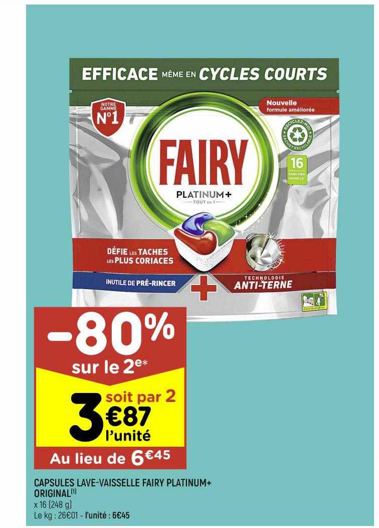 Capsules Lave-vaisselle Fairy Platinum+ Original