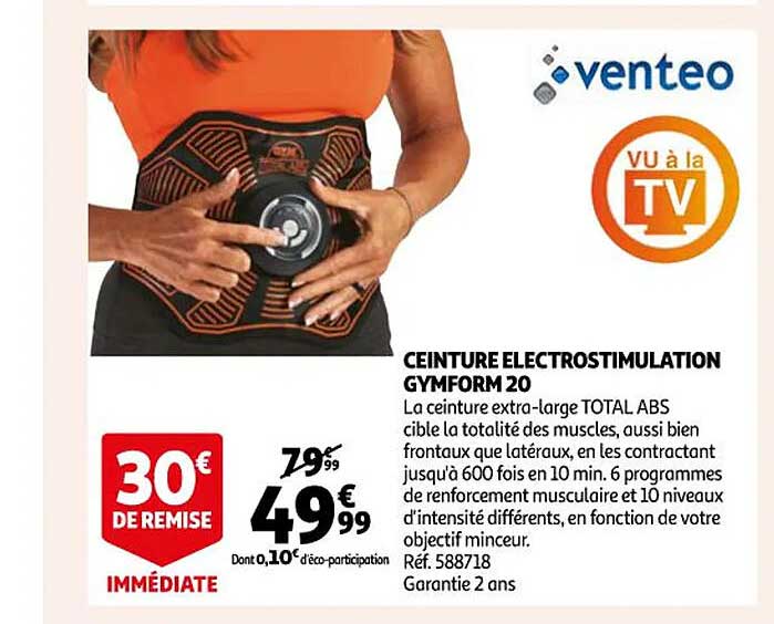 ceinture électrostimulation gymform 20