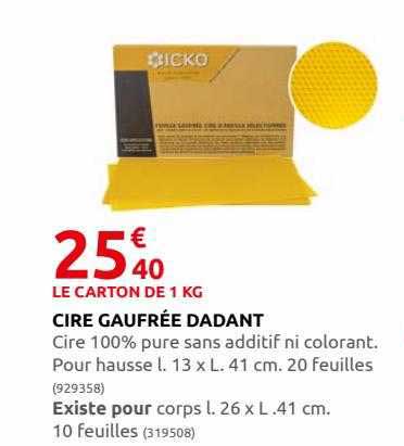 cire gaufrée dadant