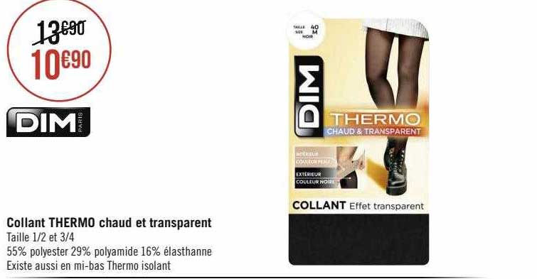 Collant Thermo Chaud Et Transparent Dim Paris