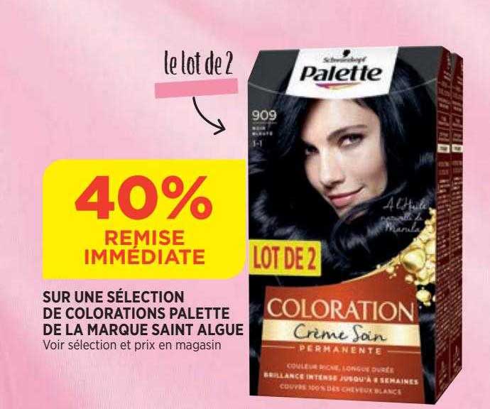 colorations palette de la marque saint algue