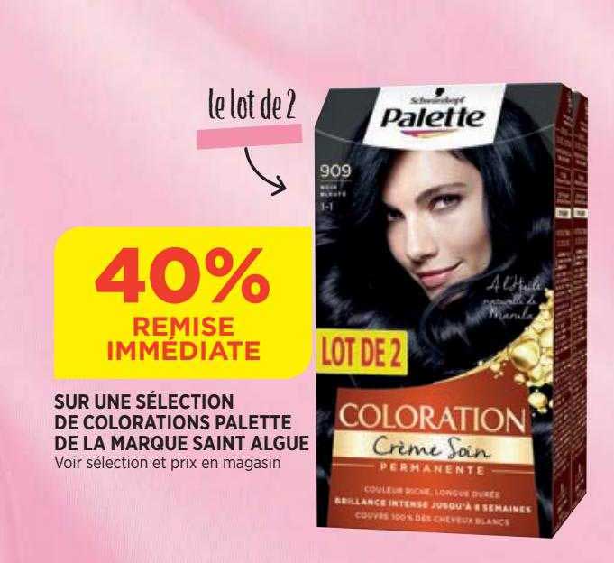 colorations palette de la marque saint algue