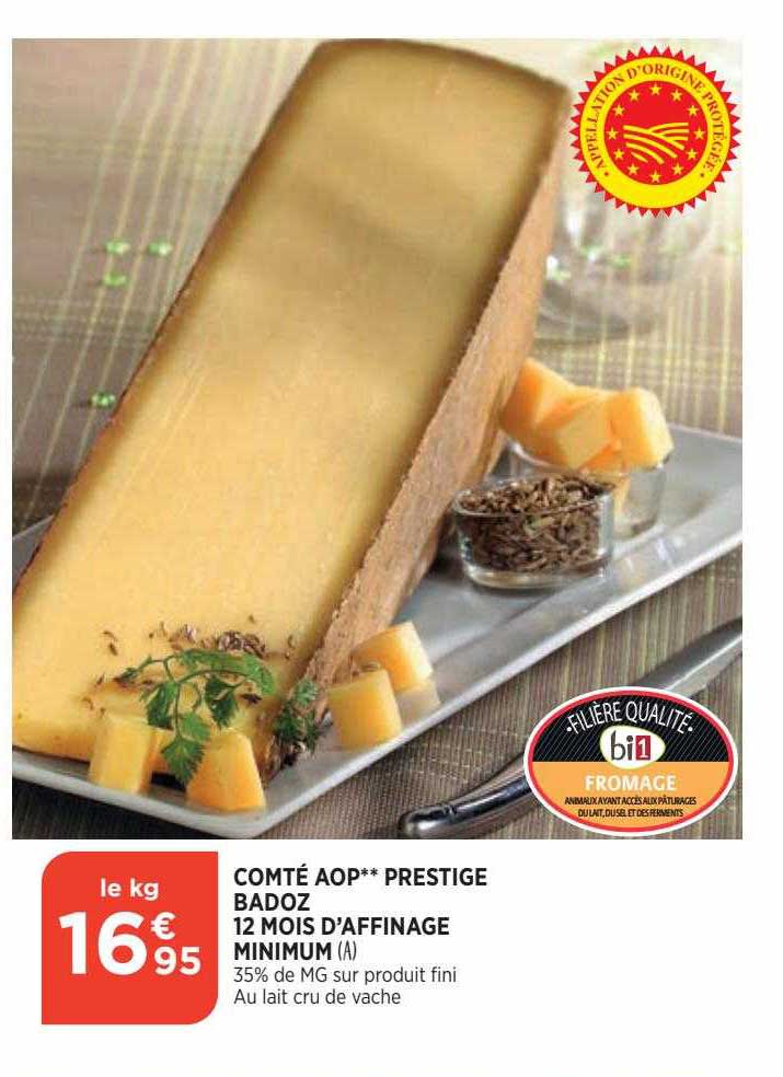 comté aop prestige badoz 12 mois d'affinage minimum