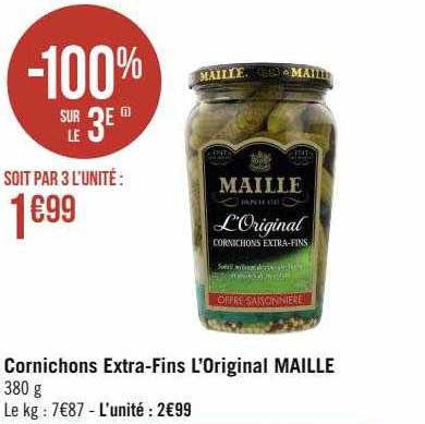 cornichons extra-fins l'original maille