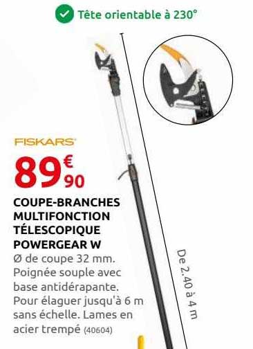coupe-branches multifonction télescopique powergear w
