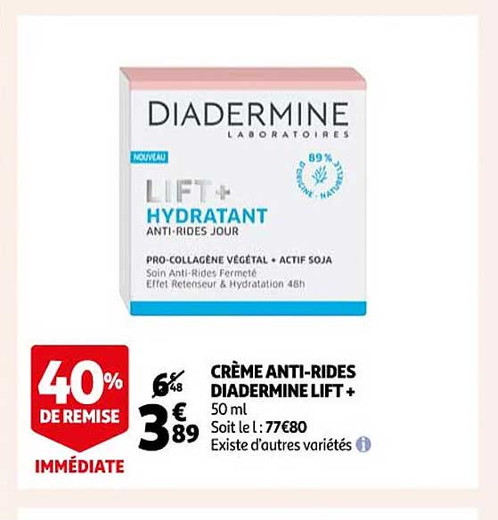 crème anti-rides diadermine lift +