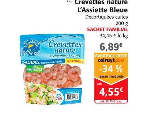 crevettes nature l'assiette bleue