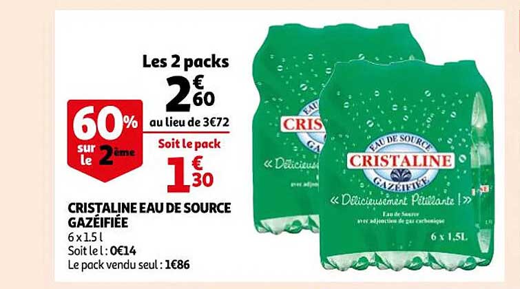 cristaline eau de source gazéifiée