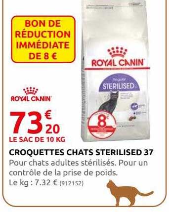 croquettes chats stérilised 37 royal canin