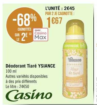 déodorant tiaré ysiance