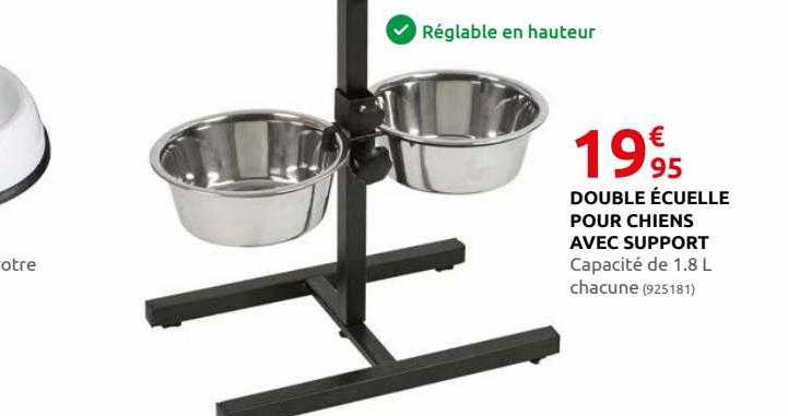 double écuelle pour chiens avec support