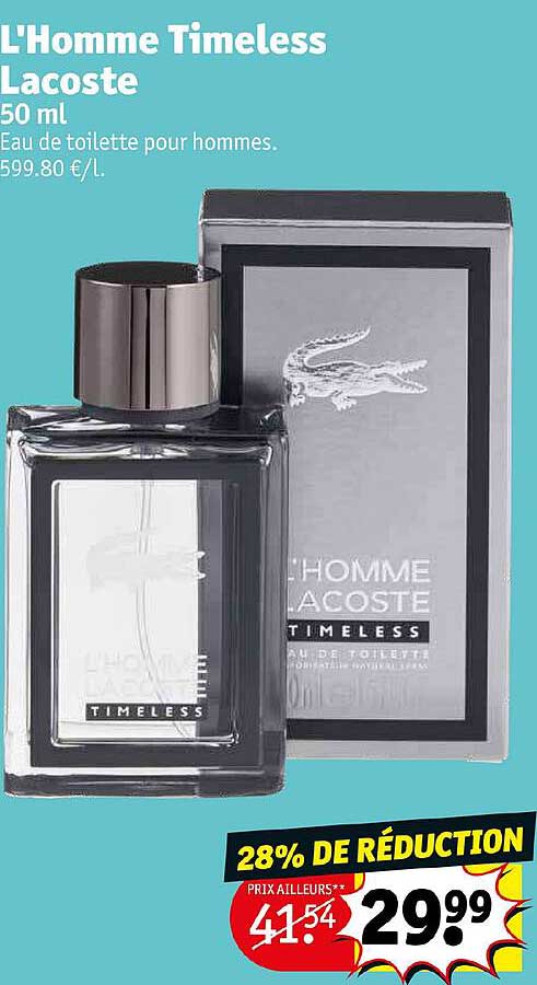eau de toilette l'homme timeless lacoste 50 ml