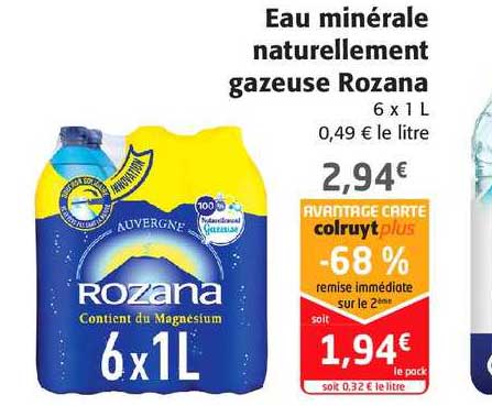 eau minérale naturellement gazeuse rozana