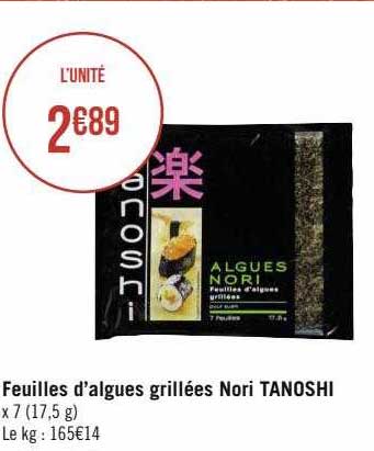 feuilles d'algues grillées nori tanishi