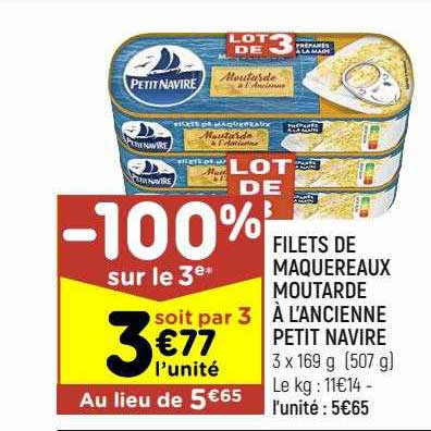 Filets De Maquereaux Moutarde à L'ancienne Petit Navire