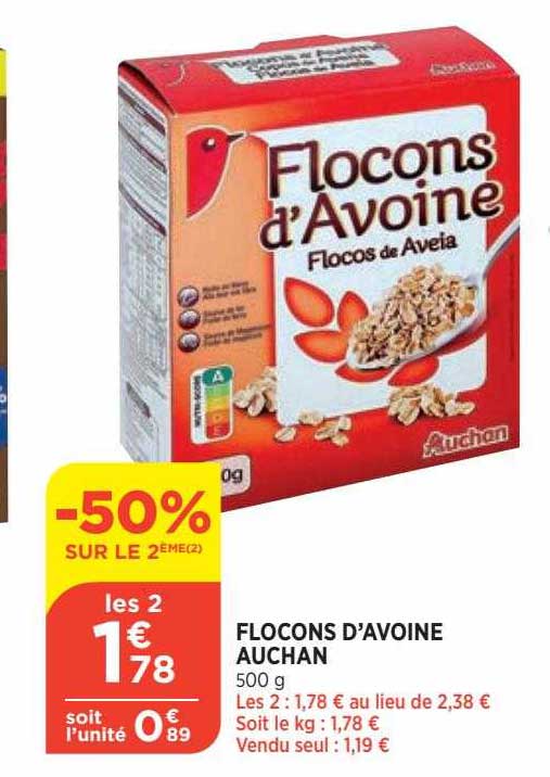 flocons d'avoine auchan