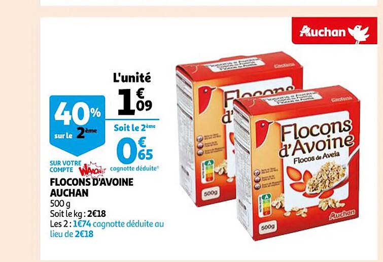 flocons d'avoine auchan