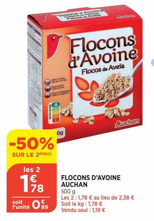 flocons d'avoine auchan