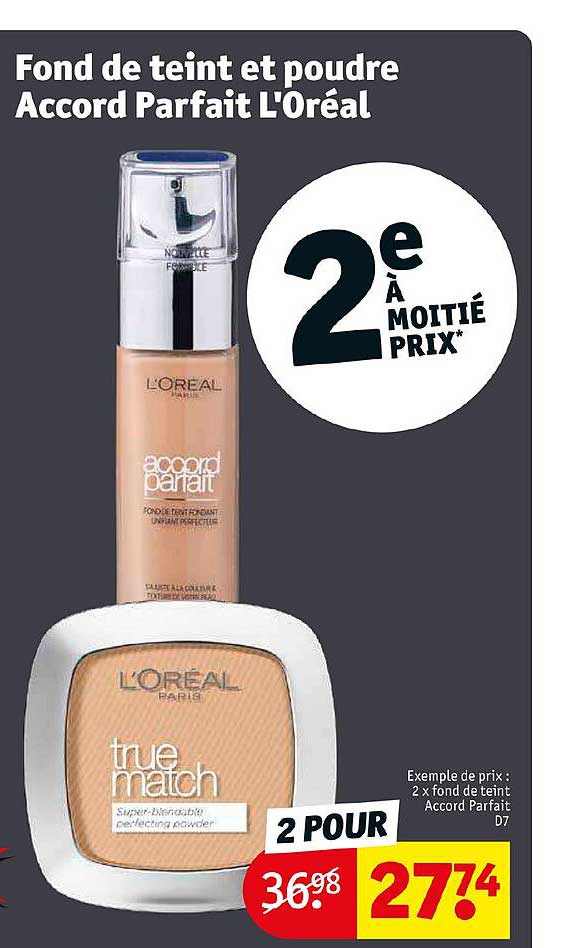 fond de teint et poudre accord parfait l'oréal