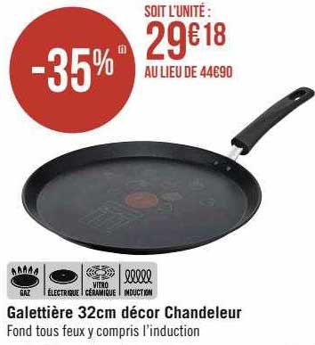 galettière 32 cm décor chandeleur