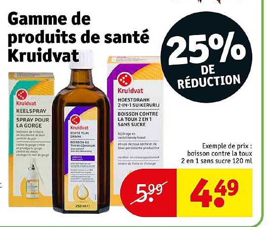 gamme de produits de santé kruidvat