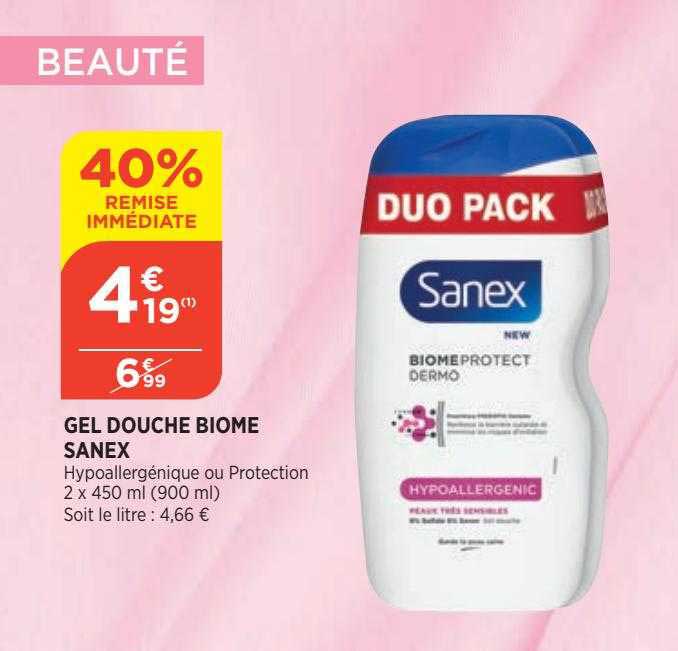 gel douche biome sanex
